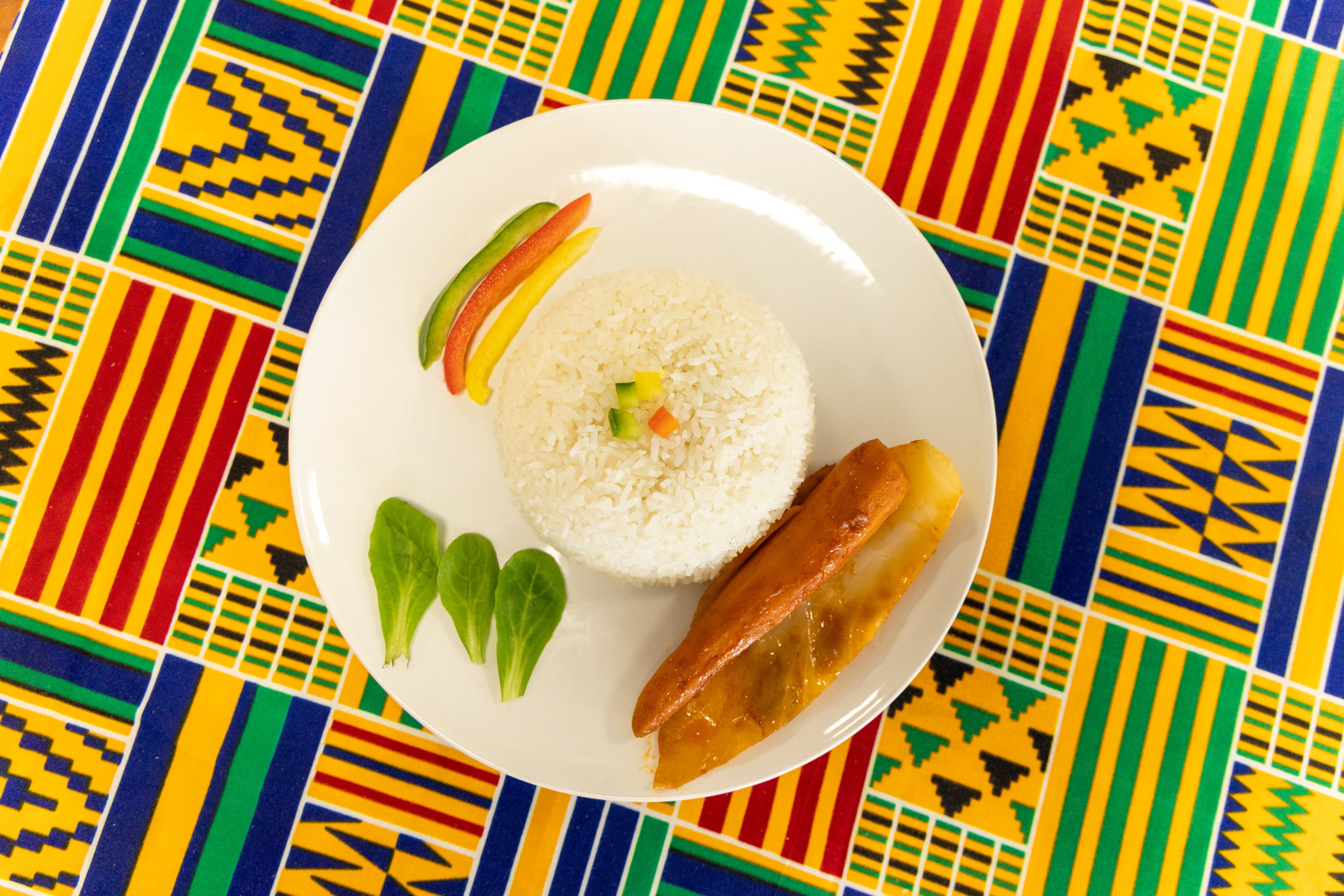 Riz blanc sauce graine